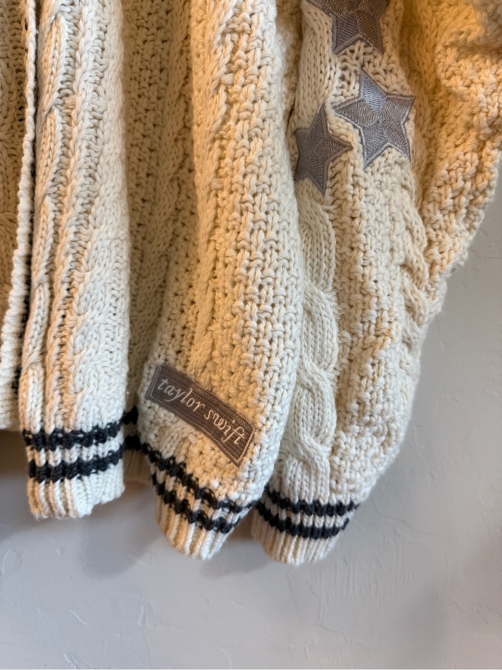 Taylor Swift Folklore Cream Cable Knit Cardigan - Picture 2 of 6